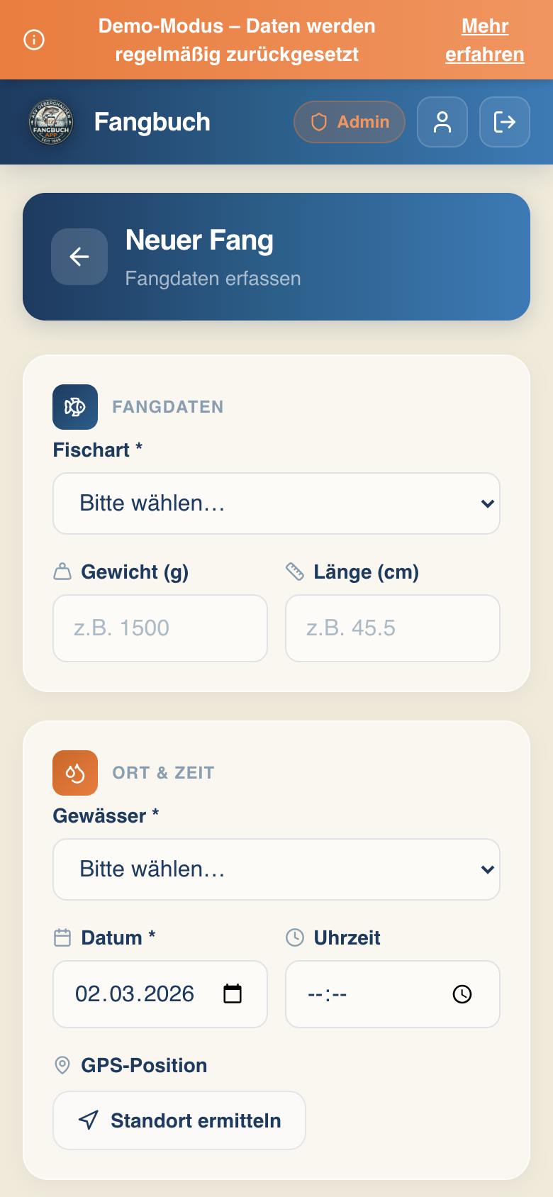 Fang erfassen auf dem Smartphone